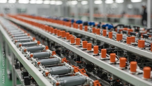 Mass production assembly line of electric vehicle batteries