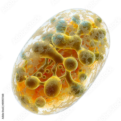 Front view of a single methanogen organism isolated on a white transparent background photo