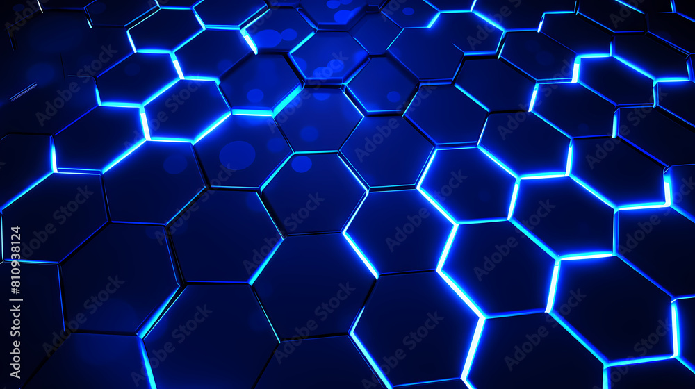 Blue glowing hexagon background Blue glowing hexagon background
