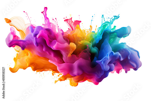 The image is an abstract painting with a variety of bright colors