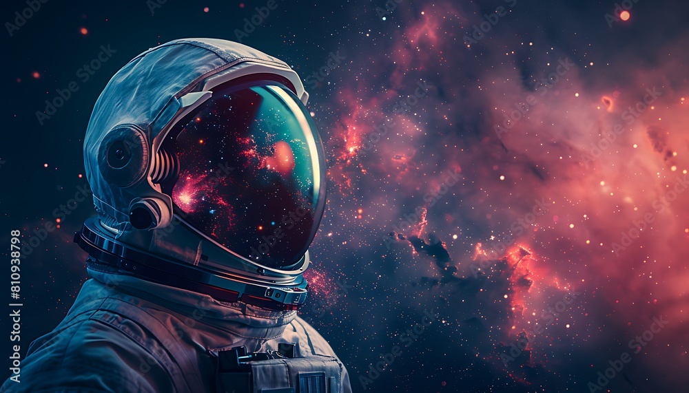 Astronaut in space suit against the background of the galaxy. Astronaut in space suit against the background of the galaxy.