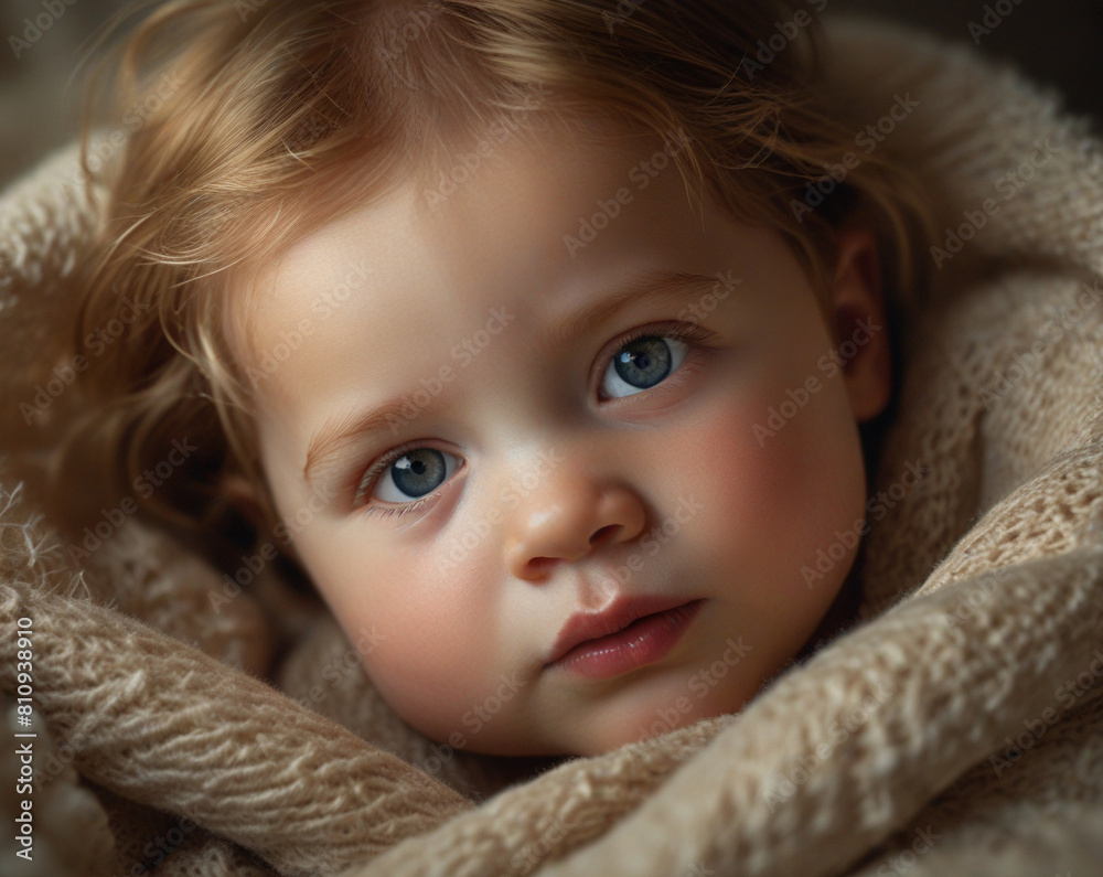 beautiful baby looking out from under blanket beautiful baby looking out from under blanket