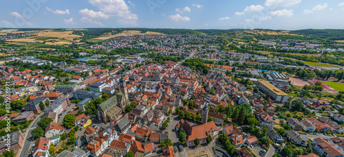 Ausblick auf Tauberbischofsheim und das Taubertal im Sommer