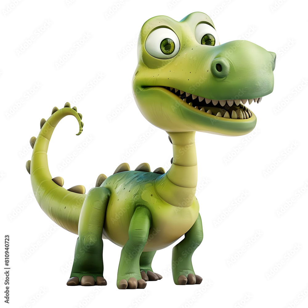 Fototapeta premium 3d baby dinosaur Isolated on transparent background, png