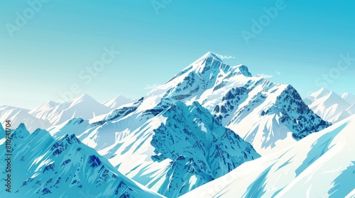 Mountain Peaks in Winter