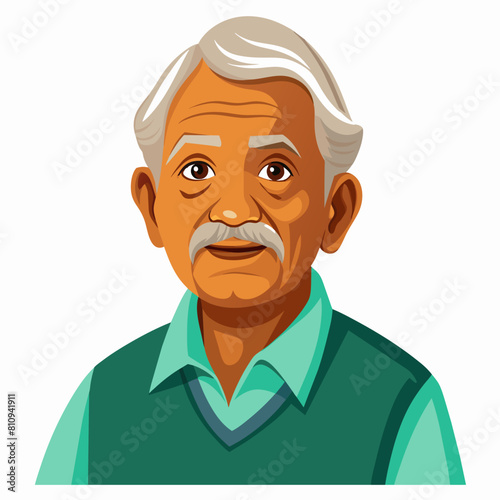 old gujarat with gujarati man with white background 
with old view and turban , indian man , indian , indian man late 90's