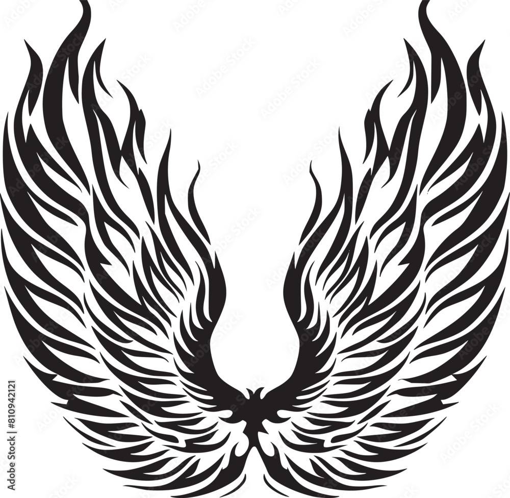 Obraz premium Wings black and white vector
