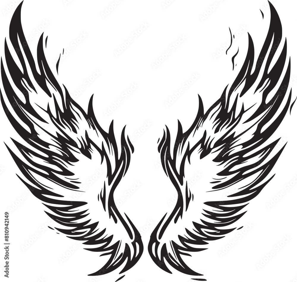 Wings black and white vector Wings black and white vector