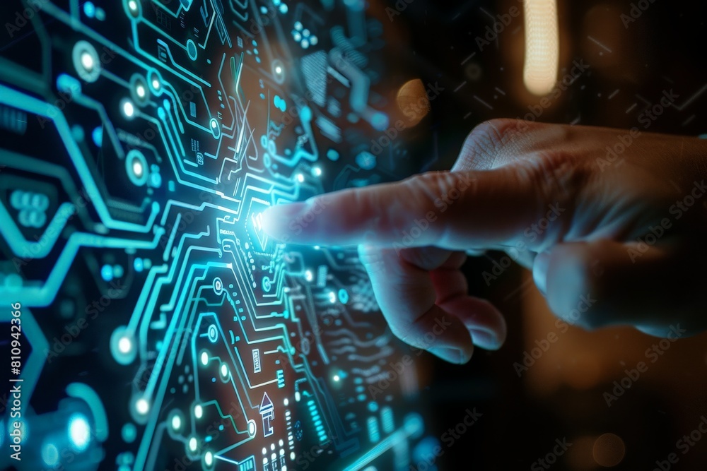 An engineer uses a digital tablet to control a robotic arm in a high-tech industrial environment.. Beautiful simple AI generated image in 4K, unique. An engineer uses a digital tablet to control a robotic arm in a high-tech industrial environment.. Beautiful simple AI generated image in 4K, unique.