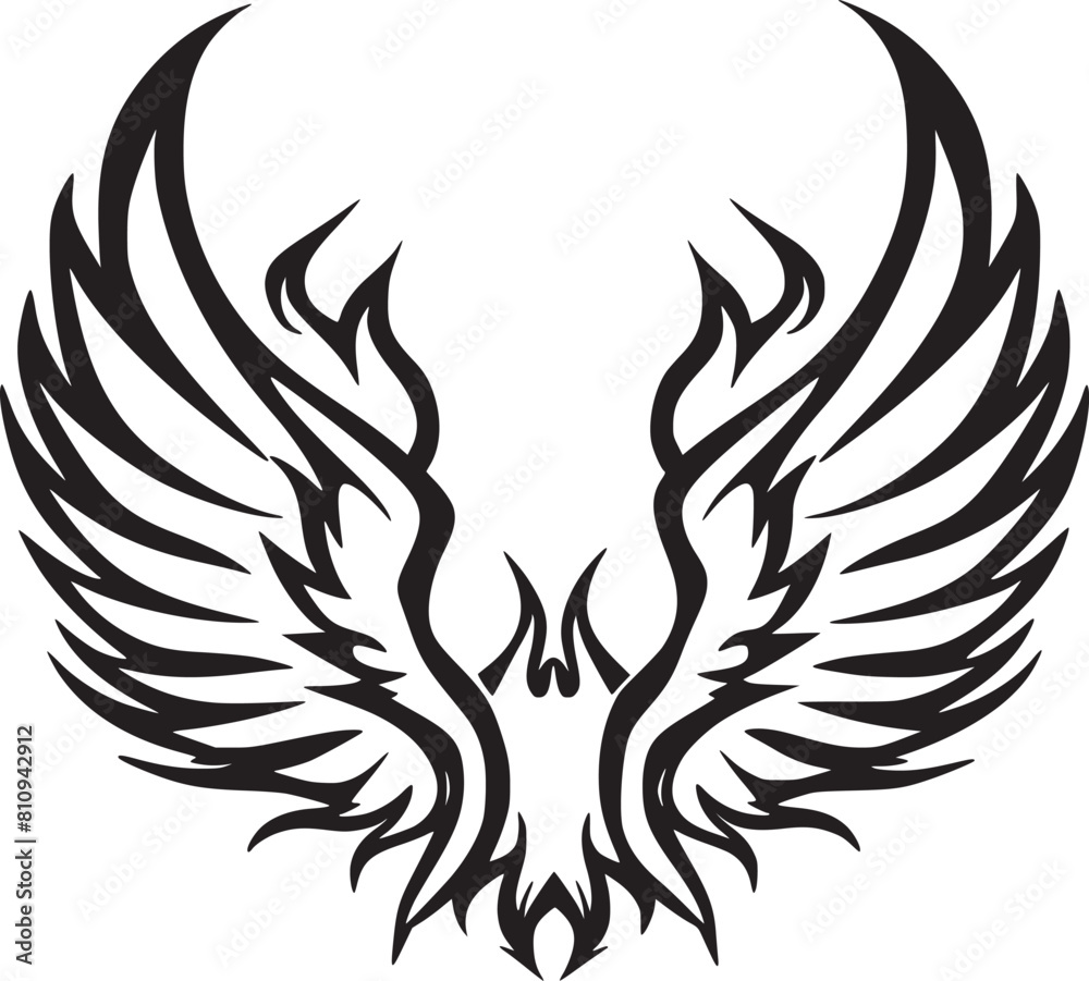 Wings black and white vector Wings black and white vector