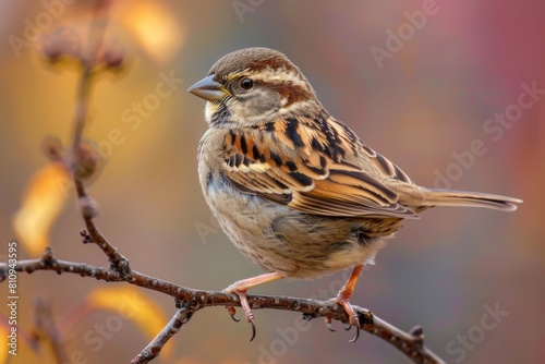 Small Bird Perched on Tree Branch © Cool Free Games