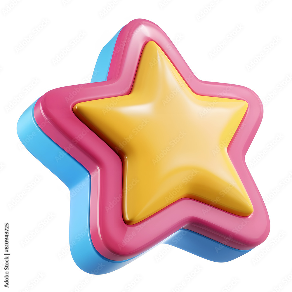 3D toon style star icon 3D toon style star icon