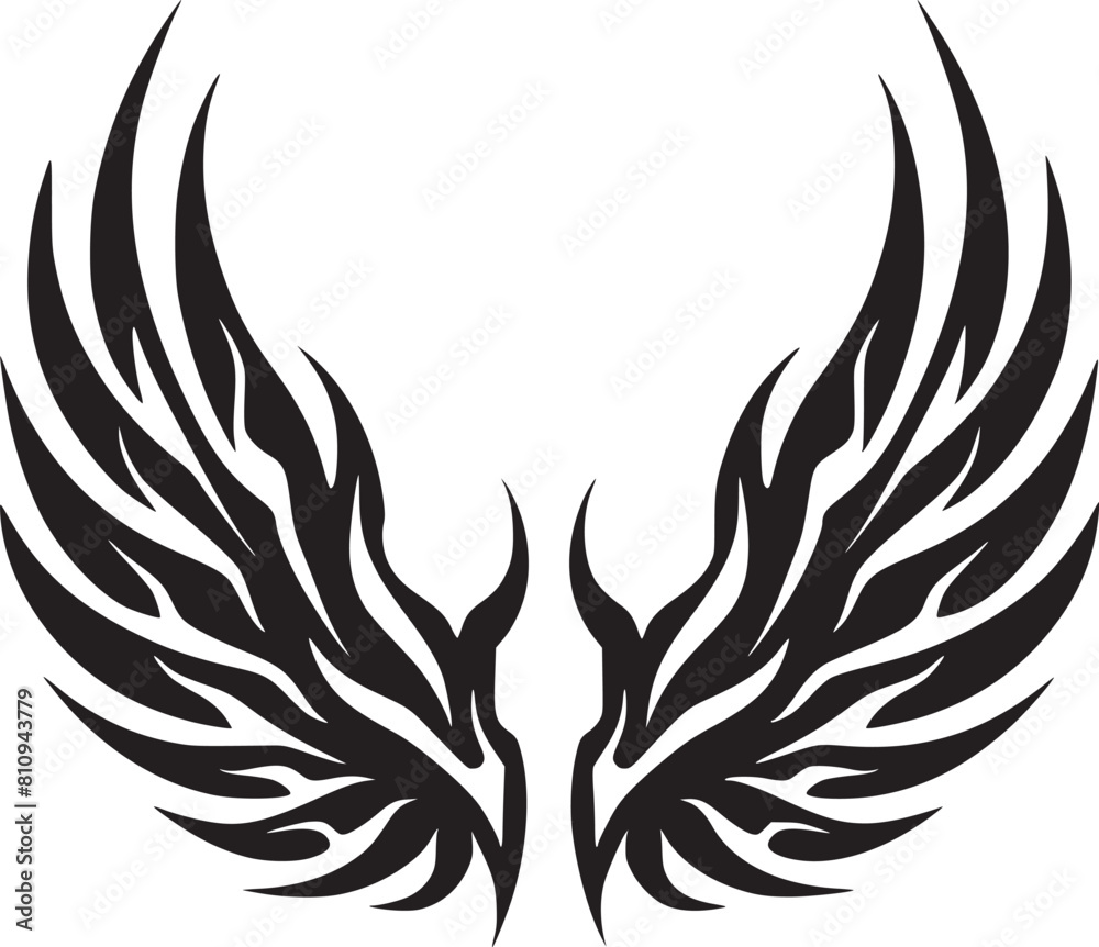 Wings black and white vector Wings black and white vector