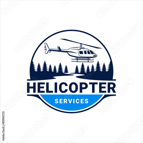 Helicopter company logo with classic style design