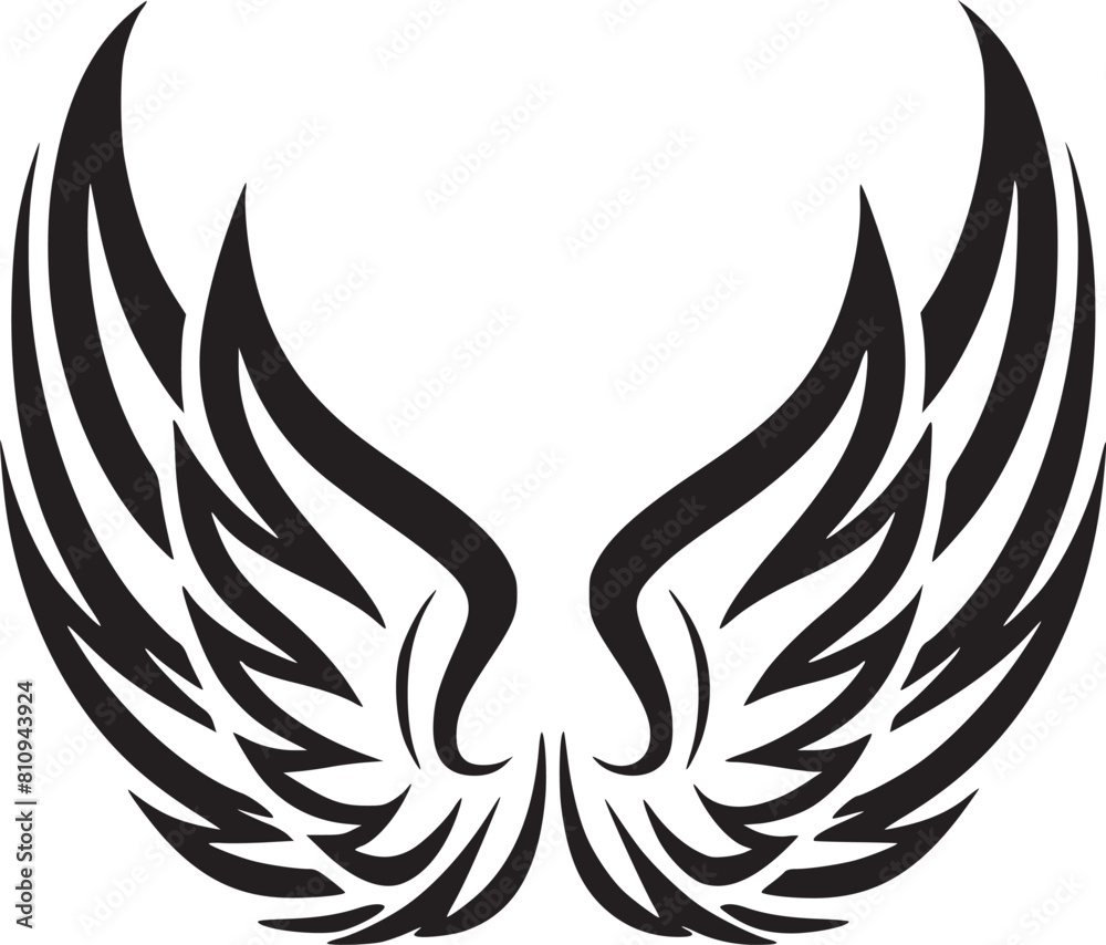 Wings black and white vector