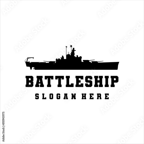 Battleship logo side view with classic style design