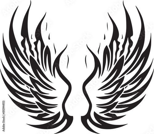 Wings black and white vector