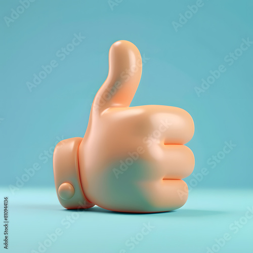 3D toon style thumbs up icon photo