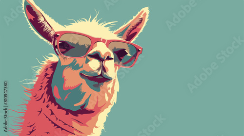 Lama Funny animal Vector illustration. Vector style