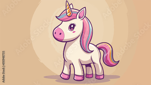 Magic cute unicorn cartoon unicorn illustration vector