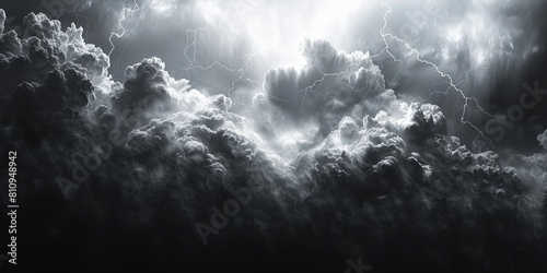 Ethereal Storm Clouds with Electrifying Lightning Strikes