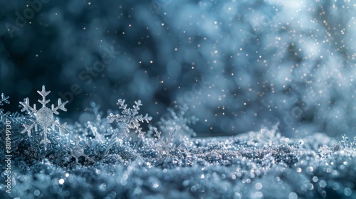 Sparkling Snowflakes in Magical Winter Wonderland