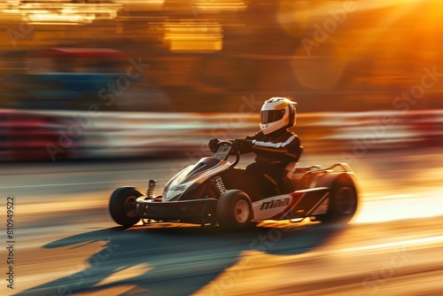 a top-down view of a racing sports car speeding on a track. Beautiful simple AI generated image in 4K, unique.