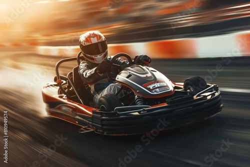 race go-kart blur. Beautiful simple AI generated image in 4K, unique.