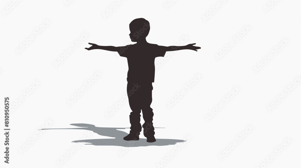 Little boy figure silhouette Vector illustration. Vector