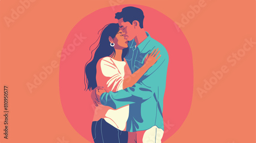 Man holding woman on hands couple Vector style vector