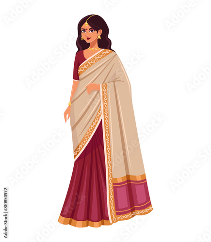 Beautiful Indian woman in saree (Indian traditional dress)