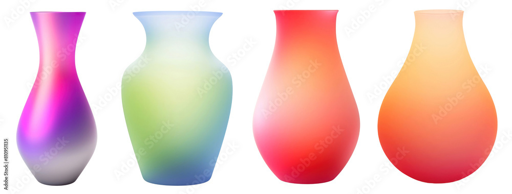 Vase colorful png cut out element set Vase colorful png cut out element set