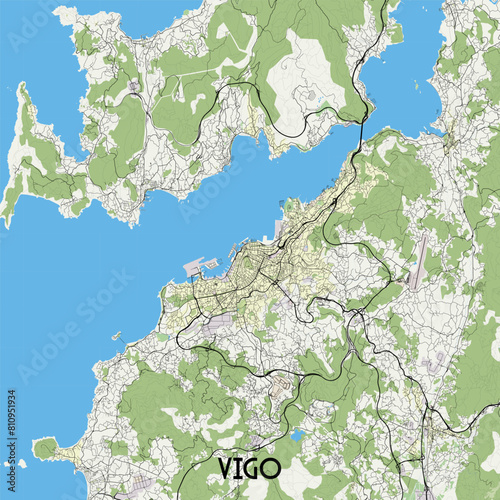 Vigo Spain map poster art