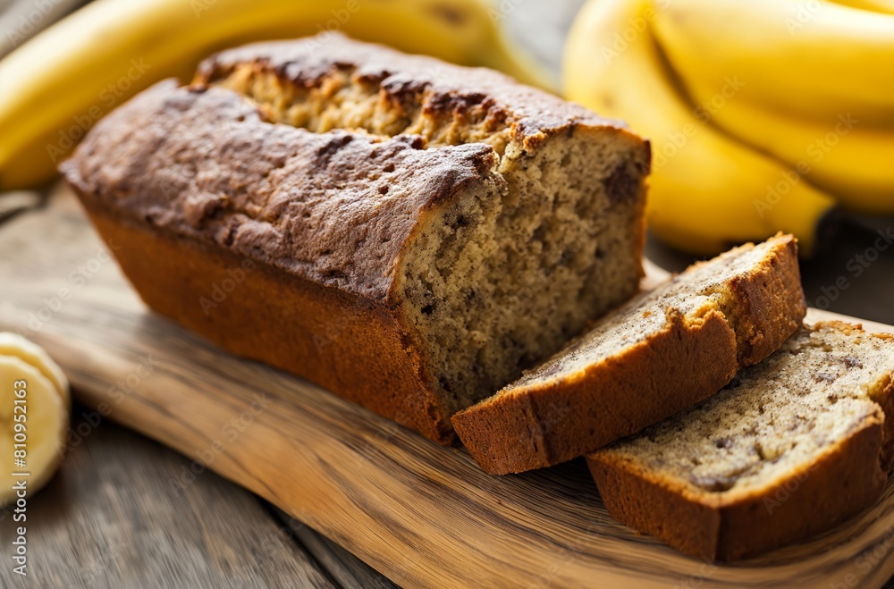 Sliced banana bread presentation Sliced banana bread presentation