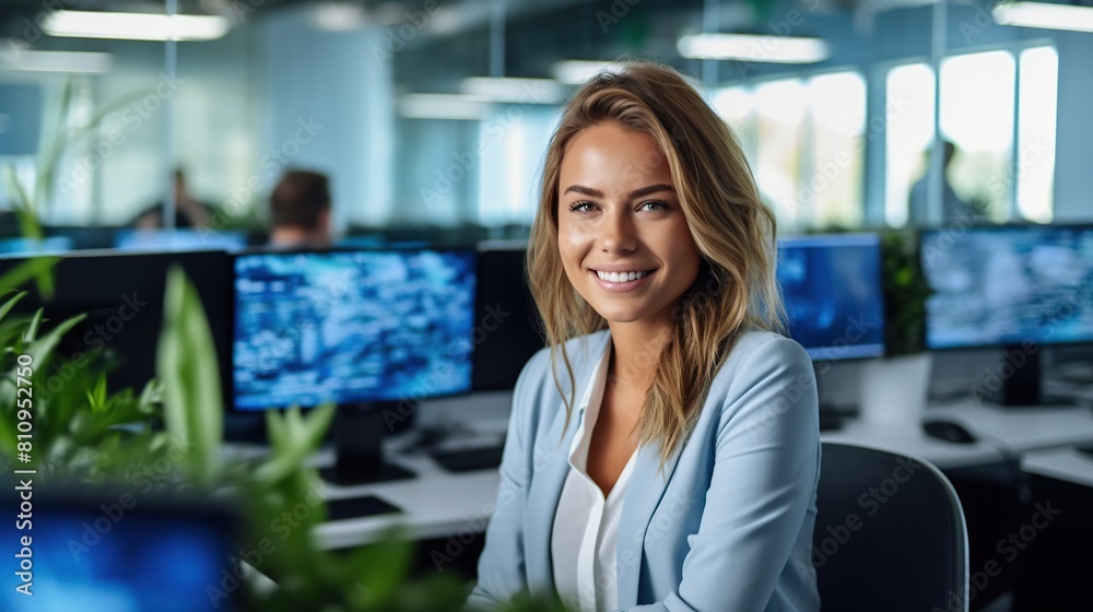 Obraz premium Professional Working in a Modern Office Space