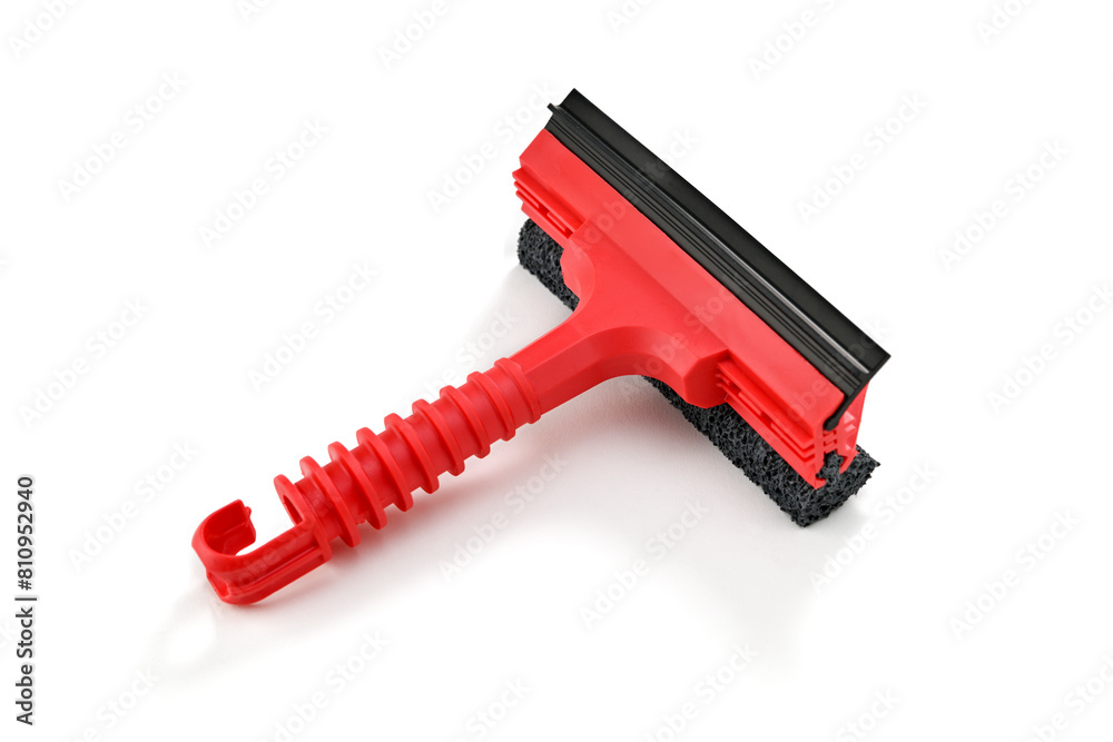 Glass cleaning wiper isolated on white background. Image created by focus stacking technique for corner to corner sharpness Glass cleaning wiper isolated on white background. Image created by focus stacking technique for corner to corner sharpness
