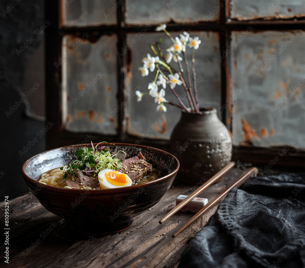 asian food with chopsticks