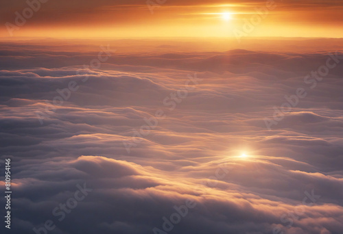 Incredible cloud landscape with beautiful sky and sun