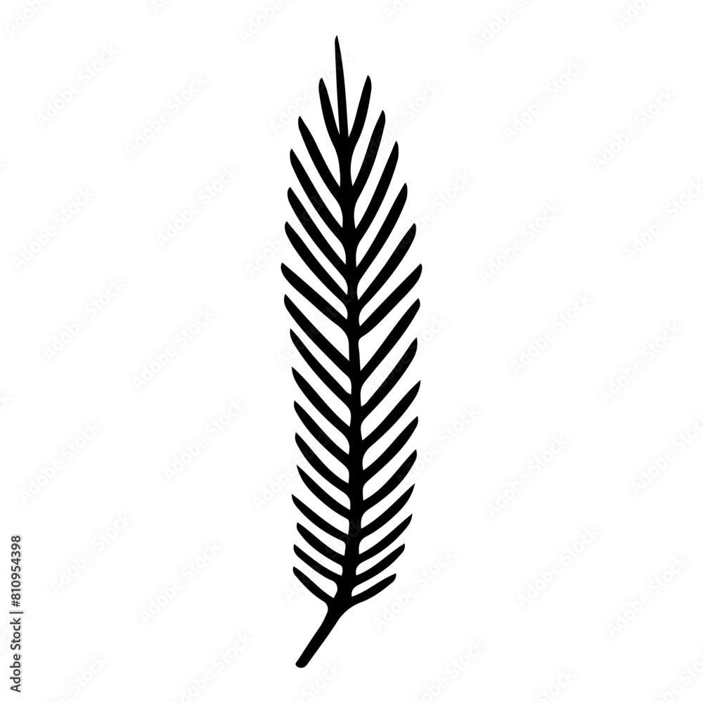 Hand drawn leaf of Christmas tree. Vector illustration. Hand drawn leaf of Christmas tree. Vector illustration.