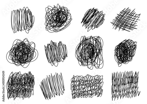 Set of hand-drawn vector squiggles on a white background. Perfect for adding a whimsical touch to your designs, these unique and playful doodles are ideal for creative projects and graphic elements.