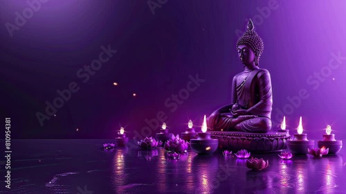 candles and buddha background photo