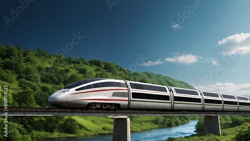 Wallpaper Mural High-Speed Train Amidst Scenic Landscape Torontodigital.ca