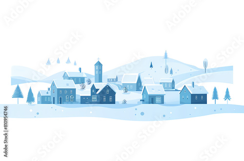 cartoon,houses,snow,winter,illustration