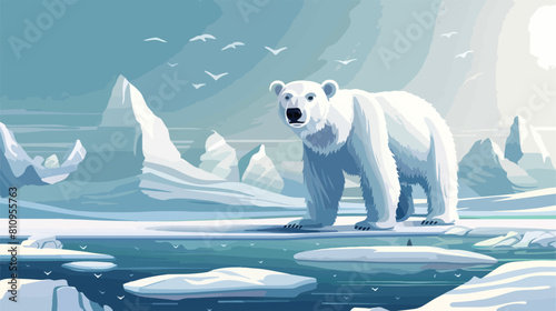 North pole Arctic with Polar bear Vector style vector