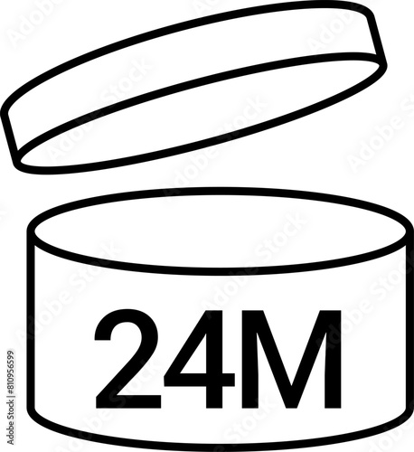 Pao symbol cosmetic vector  icon. 3, 6, 8, 9, 10, 12, 24, 36, 48 Period after opening, PAO symbol and Green Point symbol for cosmetics packaging. Vector