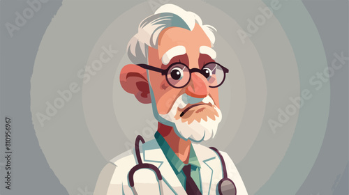 old man doctor with stethoscope vector Vector style 
