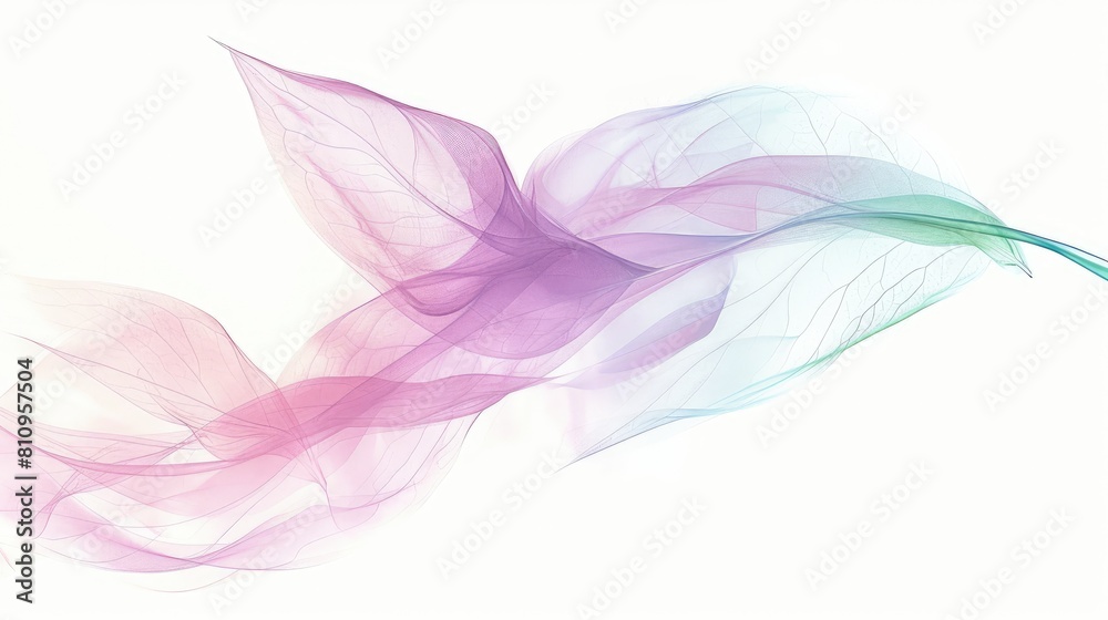 Obraz premium Purple Pink and Green Ribbon in Abstract Art with Fluid Design