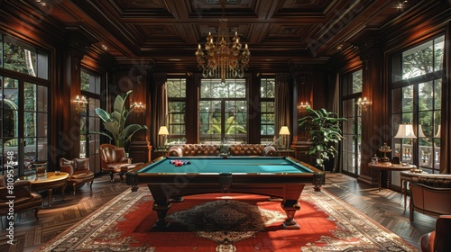  billiard room interior with classic furniture © nataliya_ua