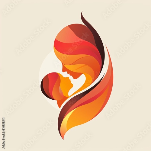 Illuminate the nurturing connection between mother and infant with this abstract logo design tailored for a maternity hospital