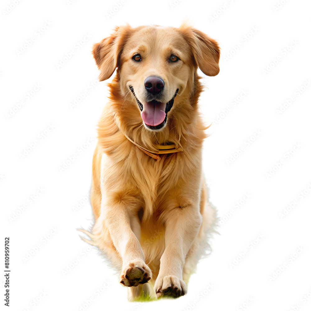 Happy Golden Retriever on White Happy Golden Retriever on White
